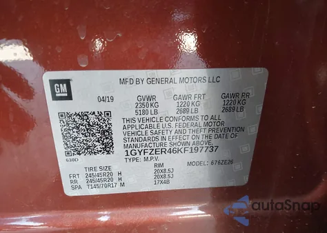 2019 Cadillac Xt4 Sport from USA, damaged, VIN 1GYFZER46KF197737
